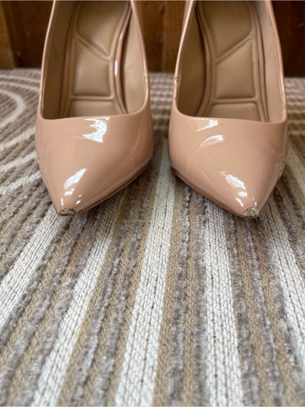 Aldo Stessty2.0 Nude Patent Pointed-Toe Stiletto Heels - Picture 5 of 10